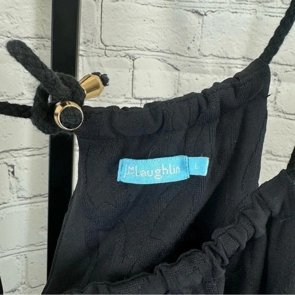 J McLaughlin Maria Halter Dress Size Lg Black Jacquard Chain Link Catalina Cloth - Picture 4 of 8